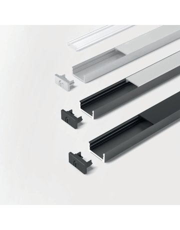 ChannelLine D schwarz 300 mm Profil ohne Abdeckung, einzeln verpackt - Halemeier