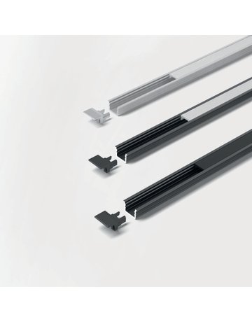 ChannelLine I2 schwarz 300 mm Profil ohne Abdeckung, einzeln verpackt - Halemeier