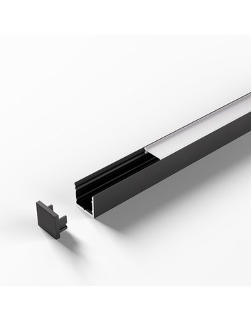 ChannelLine U schwarz opal 10er Set L=2500 Alu- und Abdeckprofil - Halemeier