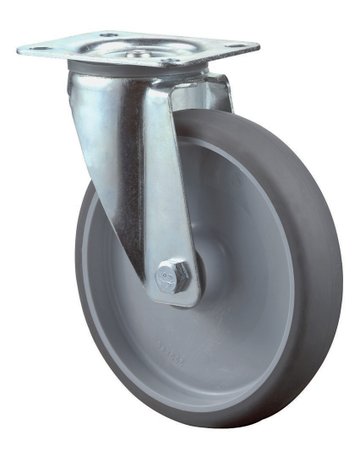 Lenkrolle 125mm L400.B44 Platte, thermopl.RL L400.B44.126