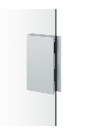 Zimmertür- Ganzglas Gegenkasten, 13 4224, ohne Lochung, DIN Links, edelstahl fein matt - FSB