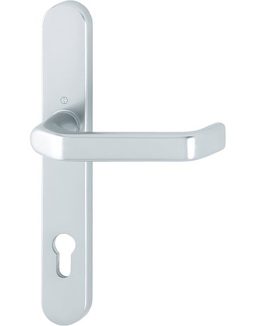 HOPPE Halbgarnitur Liverpool 1313G/3357SN, Langschild, oval, Profilzylinder gelocht, Entfernung 92mm, Vierkant 8mm, Befestigungstechnik ohne Stütznocken, silber, naturfarben, eloxiert