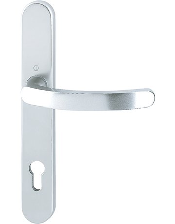 HOPPE Halbgarnitur Luxembourg 1500/3357SN, Langschild, oval, Profilzylinder gelocht, Entfernung 92mm, Vierkant 8mm, Befestigungstechnik ohne Stütznocken, silber, naturfarben, eloxiert