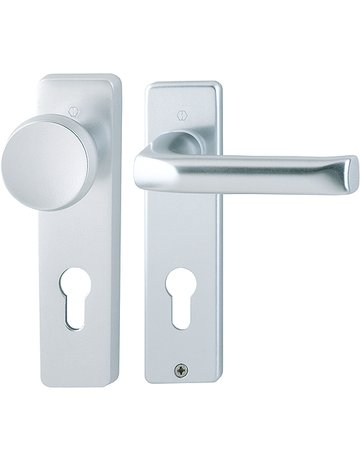 Wechsel-Kurzschildgarnitur London 54/227K/202KP/AP/113 PZ 8/72 mm Alu F1 - HOPPE