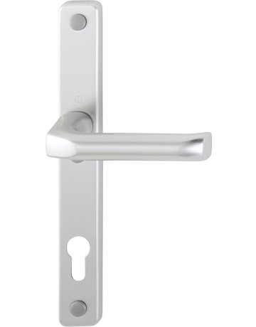 HOPPE Halbgarnitur London 113/2246SN, Langschild, eckig, Profilzylinder gelocht, Entfernung 92mm, Vierkant 8mm, Befestigungstechnik ohne Stütznocken, silber, naturfarben, eloxiert