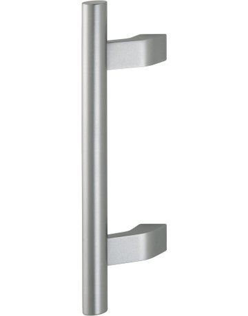 HOPPE Stoßgriff 5004, BA 210mm, Breite 68mm, L 330mm, Durchmesser 25mm, verdeckt verschraubt, stahlfarbig matt eloxiert