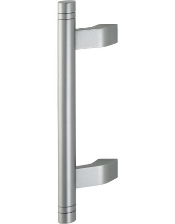 HOPPE Stoßgriff 5004DR, BA 210mm, Breite 68mm, L 330mm, Durchmesser 25mm, verdeckt verschraubt, stahlfarbig matt eloxiert