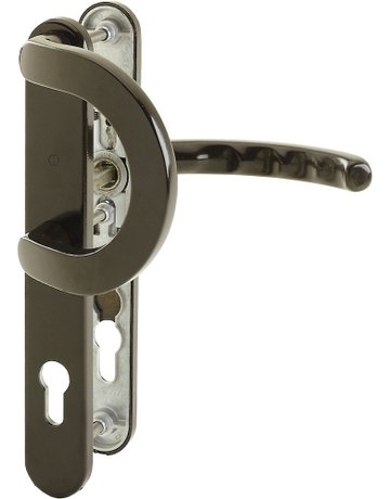 HOPPE Wechselgarnitur Luxembourg 513G/3357N/1500, Langschild, oval, Profilzylinder gelocht, Entfernung 92mm, Vierkant 8mm, Türstärke 67 - 72mm, Befestigungstechnik mit Stütznocken, braun, dunkelbraun seidenglänzend beschichtet