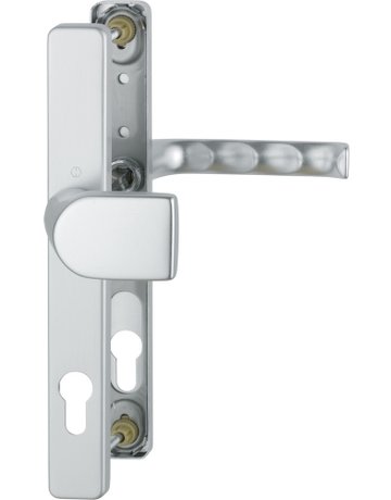 HOPPE Wechselgarnitur London 78G/2246/113, Langschild, eckig, Profilzylinder gelocht, Entfernung 92mm, Vierkant 8mm, Türstärke 67 - 72mm, Befestigungstechnik mit Stütznocken, silber, naturfarben, eloxiert