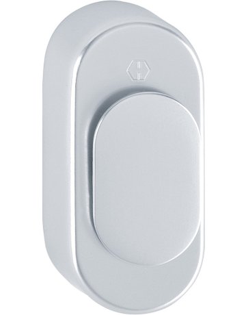 Fenster- Verdeckrosette, oval, RH 16, U956V, drehbare Abdeckung, naturfarbig eloxiert - HOPPE