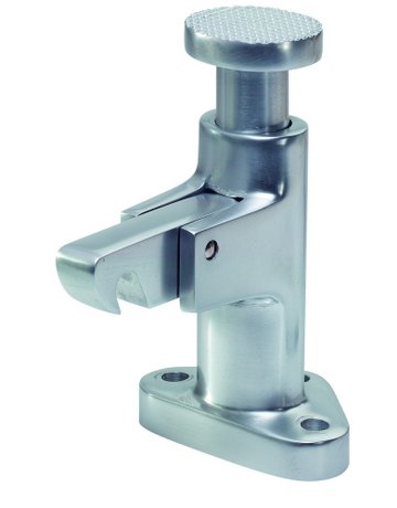 OT-Türfeststeller, mit Fanghaken, 1049, silberfarbig einbrennlackiert - KWS