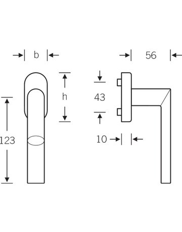 Fenstergriff 34 1108 Stand.,ov.,fb.,7/24-38,ER poliert - FSB