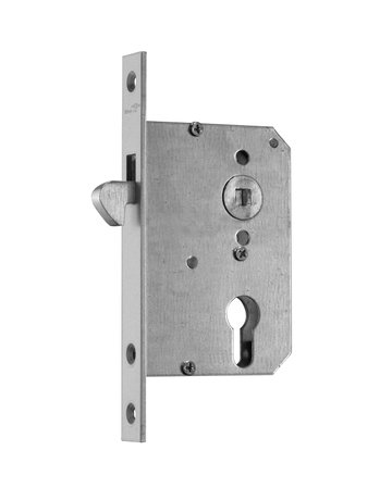 Schiebetürschloss 172-PZW/55 Hakenfalle 20K silber - BMH