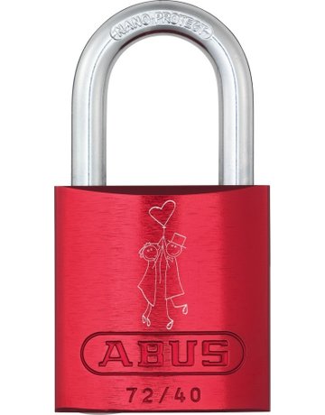 AV - Vorhangschloss, LoveLock 1 72/40, Aluminium rot - ABUS