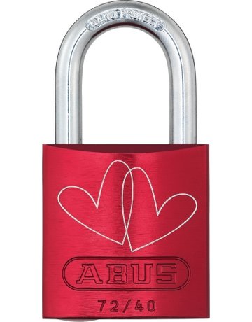 AV - Vorhangschloss, LoveLock 3 72/40, Aluminium rot - ABUS