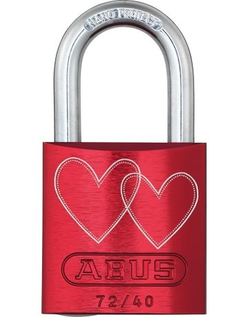 AV - Vorhangschloss, LoveLock 4 72/40, Aluminium rot - ABUS