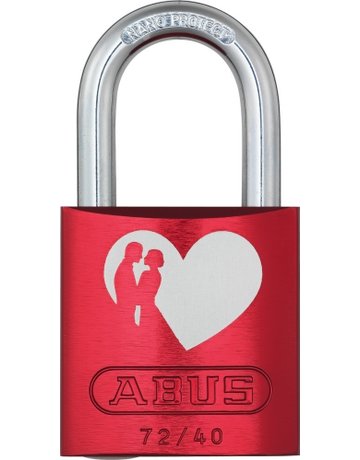 AV - Vorhangschloss, LoveLock 6 72/40, Aluminium rot - ABUS