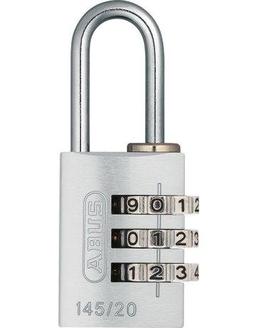 Zyl. Vorhangschloss Nr. 145 /20 silber mit selbsteinstellb. Code - ABUS