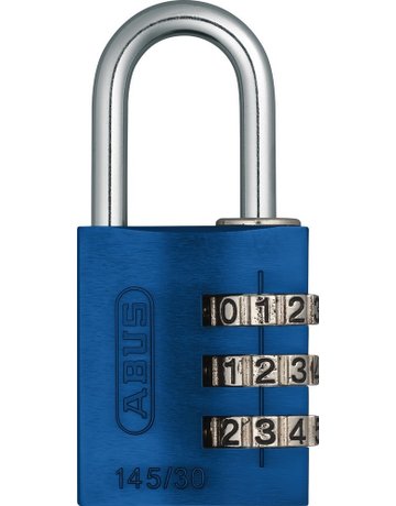 AV - Zahlen-Vorhangschloss-Set 145/30 B/DFNLI, Aluminium massiv, blau, lila - ABUS
