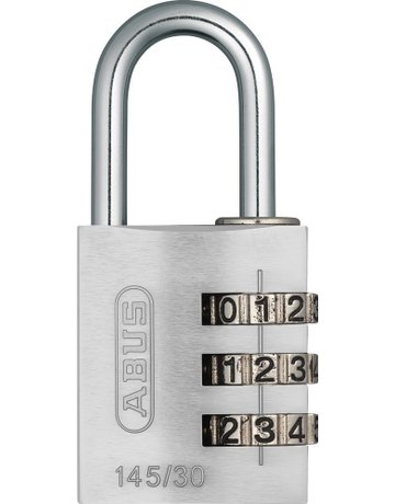 AV - Zahlen-Vorhangschloss-Set 145/30 B/DFNLI, Aluminium massiv, schwarz, silber - ABUS