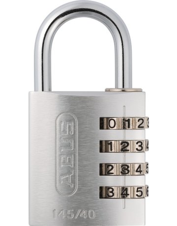 AV - Zahlen-Vorhangschloss 145/40 B/DFNLI, Aluminium massiv, schwarz, silber - ABUS