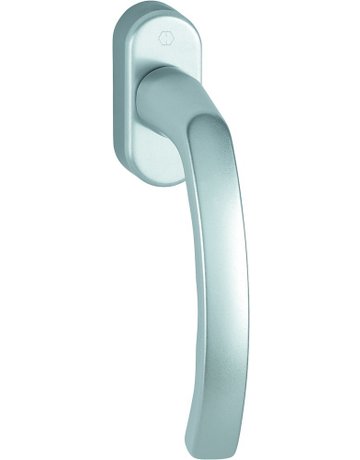 Drehkipp-Fenstergriff, Liège 0540/U26, mit ovaler Rosette, Vierkant 7x 43, naturfarbig eloxiert - HOPPE