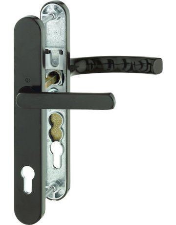 HOPPE Drückergarnitur Liège 099KH/3357N/1540, Langschild, oval, Profilzylinder gelocht, Entfernung 92mm, Vierkant 8mm, Türstärke 67 - 72mm, Befestigungstechnik mit Stütznocken, braun, dunkelbraun seidenglänzend beschichtet