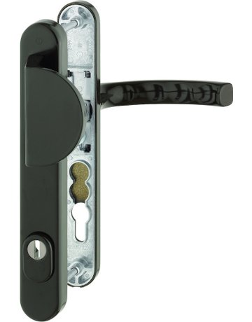 HOPPE Sicherheits-Wechselgarnitur Liège 554/3359ZA/3357N/1540, Langschild oval, 15mm, mit Zylinderabdeckung, Profilzylinder gelocht, Entfernung 92mm, Vierkant 8mm, Türstärke 67-72mm, dunkelbraun seidenglänzend beschichtet