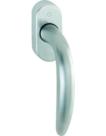 Drehkipp-Fenstergriff, Atlanta M0530/US956, mit ovaler Rosette, Vierkant 7x 32-42, satiniert verchromt-Resista - HOPPE