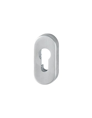 HOPPE Schlüsselrosette E55S, außen/innen, oval, ohne Stütznocken, Profilzylinder gelocht, 8mm, edelstahl matt-SecuSan
