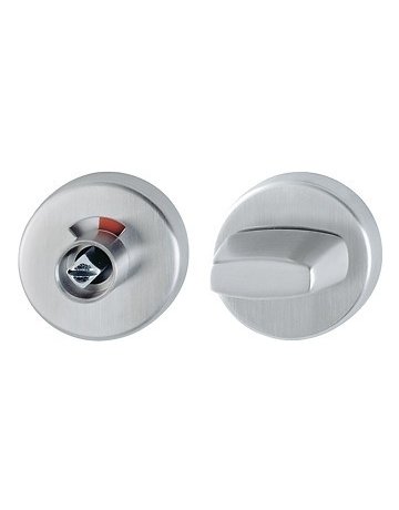 HOPPE Schlüsselrosettenpaar E42KVS, außen/innen, rund, mit Stütznocken, WC Schauscheibe/Vierkant, 8mm, Türstärke min. 37mm, Türstärke maximal 42mm, edelstahl matt