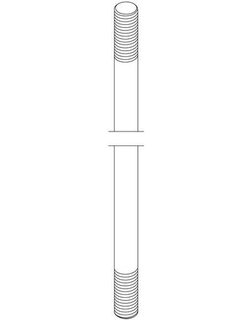 FUHR Treibriegelstange, massiv, Ø10x2.500mm, Stahl, verzinkt, M10