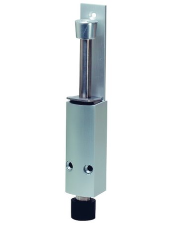 OT-Türfeststeller, mit Tretbolzen, Hub 150, 1229, dunkelbraun einbrennlackiert - KWS