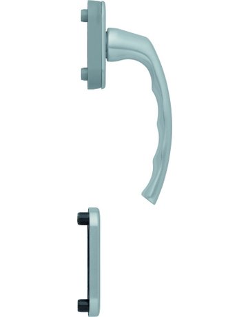 Fenstertür- Halbgarnitur, Profilzylinder gelocht, Liège 0540/U26/49PNS, Nockendurchmesser 10, Aluminium naturfarbig - HOPPE