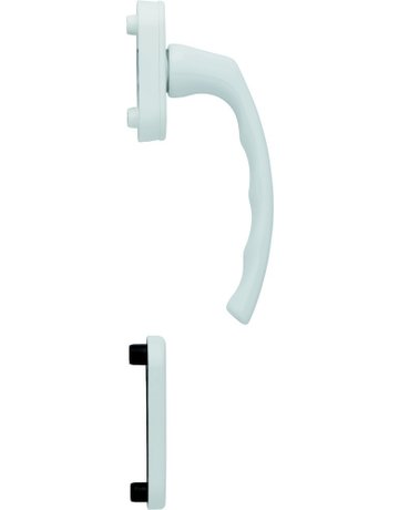 Fenstertür- Halbgarnitur, Profilzylinder gelocht, Liège 0540/U26/49PNS, Nockendurchmesser 10, Aluminium verkehrsweiß - HOPPE