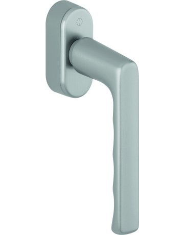 Drehkipp-Fenstergriff, Hamburg 0700/UD9020, mit ovaler Rosette, Vierkant 7x 20-30, edelstahloptik matt - HOPPE