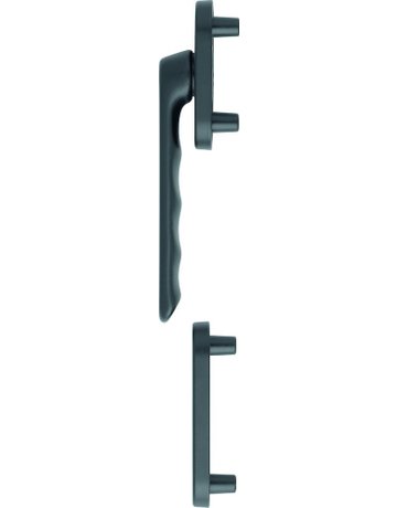 Fenstertür- Halbgarnitur, Profilzylinder gelocht, Luxembourg 099KH/66N/66NS, Nockendurchmesser 10, Aluminium schwarz matt - HOPPE