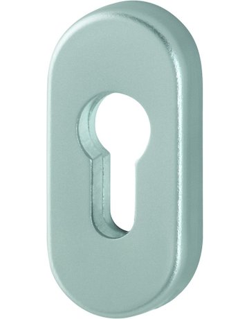 HOPPE Schlüsselrosette 55S-SR, außen/innen, oval, ohne Stütznocken, Profilzylinder gelocht, 10mm, stahlfarbig matt, eloxiert