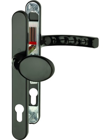 HOPPE Wechselgarnitur Liège 76G/3347N/1540, Langschild, oval, Profilzylinder gelocht, Entfernung 92mm, Vierkant 8mm, Türstärke 72 - 82mm, Befestigungstechnik mit Stütznocken, braun, dunkelbraun seidenglänzend beschichtet