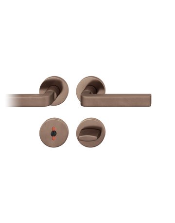 Drückergarnitur 12 1004 Rosette ,rd.,WC/SS,8,(8),d-bronze,TS39-58 - FSB