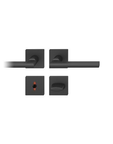 Drückergarnitur 12 1035 Rosette ,eck.,WC/SS,8,(8),sw,TS39-58 - FSB