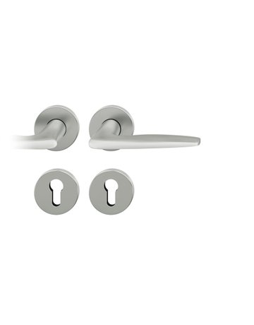 Drückergarnitur 12 1058 Rosette ,rd.,PZ,8,weiß,TS39-58 - FSB