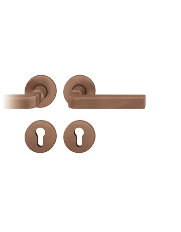 Drückergarnitur 72 1004 Rosette rund ,PZ,8,DL,h-bronze,TS39-48 - FSB
