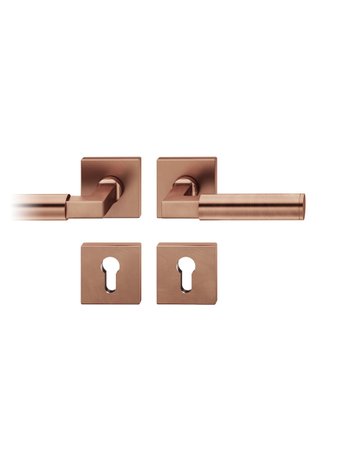 Drückergarnitur 72 1102 Rosette eckig ,PZ,8,DR,h-bronze,TS39-48,AGL3 - FSB