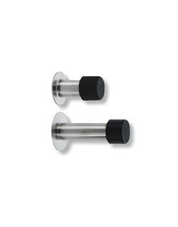 Wandtürst., mit aufgesetzt.Gummipuffer, Edelstahl TSW 2390 Ni SB, Ø51mm, L90mm, edelstahl - BURG WÄCHTER