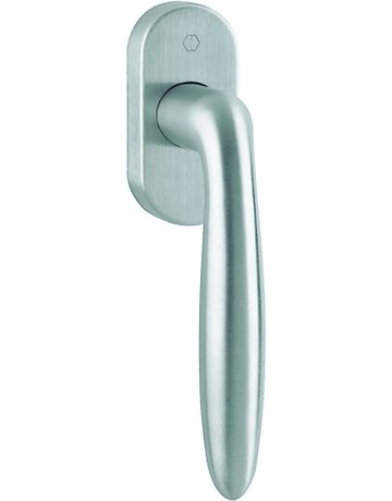 Drehkipp-Fenstergriff, Verona E0800/US956, mit ovaler Rosette, Vierkant 7x 20-30, edelstahl matt - HOPPE