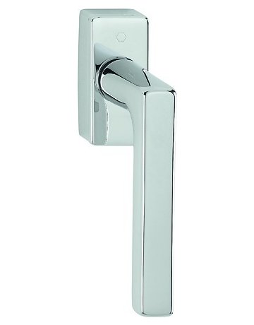 Drehkipp-Fenstergriff, Dallas M0643/US943, mit eckiger Rosette, Vierkant 7x 32-42, verchromt-Resista - HOPPE