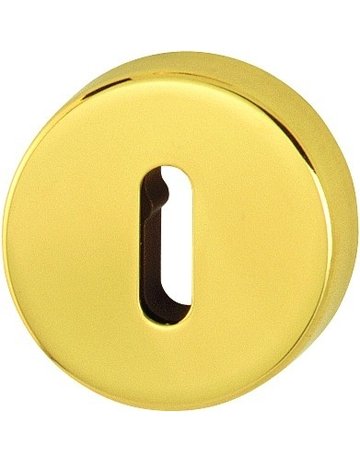HOPPE Schlüsselrosettenpaar M42KVS, außen/innen, rund, mit Stütznocken, Buntbart gelocht, 9mm, Türstärke min. 37mm, Türstärke maximal 42mm, messing poliert