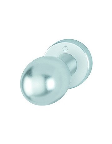 HOPPE Halbgarnitur 50/42KV, ohne Schlüsselrosette, Vierkant 8mm, DIN Links-Rechts, TS 37 - 42mm, Befestigungstechnik mit Stütznocken, silber, naturfarben, eloxiert