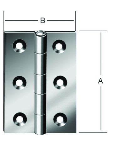 Scharnier, halbbreit, B22xH25xS0,8mm gerollt, verzinkt - VORMANN